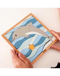 Axis Toys - Stellavan & Papa - 3-in-1 Small Block Puzzle, Dolphin
