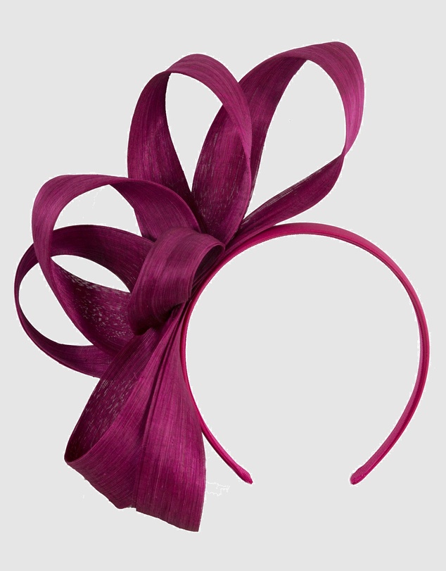 Fillies Collection - Wine Silk Abaca Loops Racing Fascinator