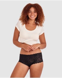 Bras N Things - Smooth Lace Full Brief - Black
