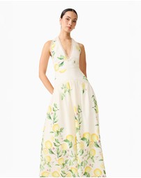 Elliatt - Hana Halter Gown In Yellowmulti