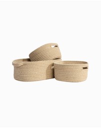Living Textiles - 3 Pc Cotton Rope Storage Set - Natural