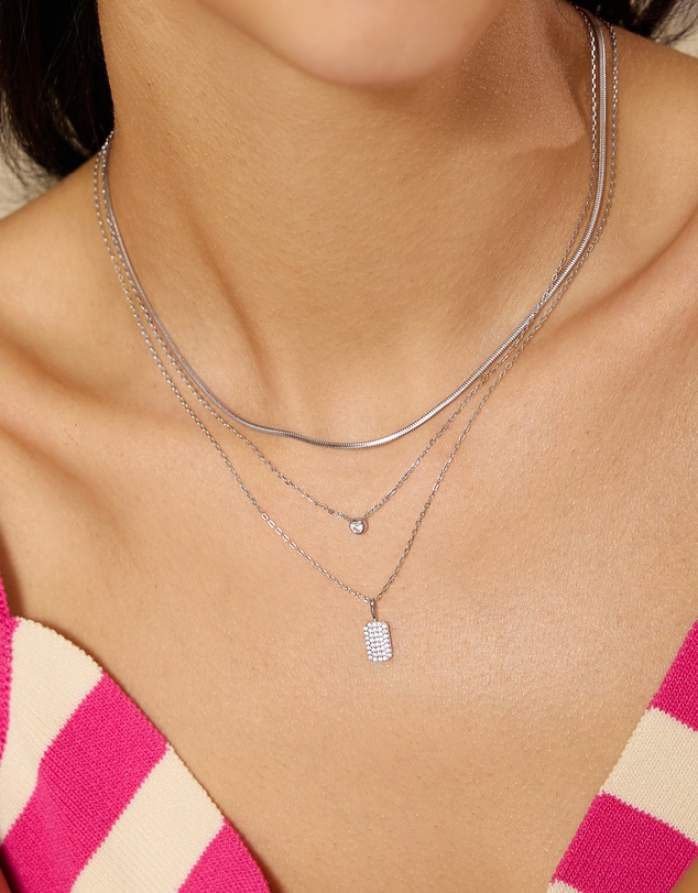 Ania Haie - Silver Pave Pendant Necklace