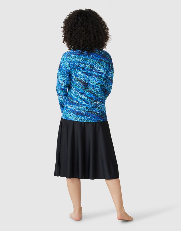 Modest Mermaid - Splash zip 3/4 sleeve swim top SPF50+