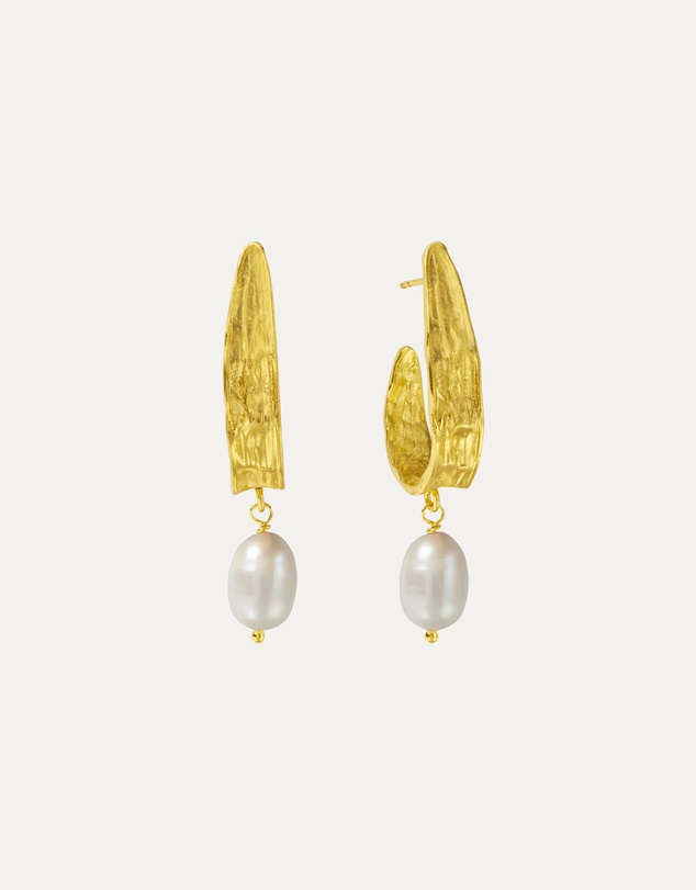 Ottoman Hands - Judy Pearl Statement Hoop Earrings
