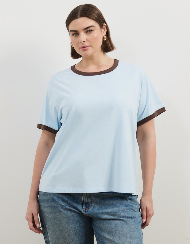 Atmos&Here Curvy - SS Ringer T-Shirt