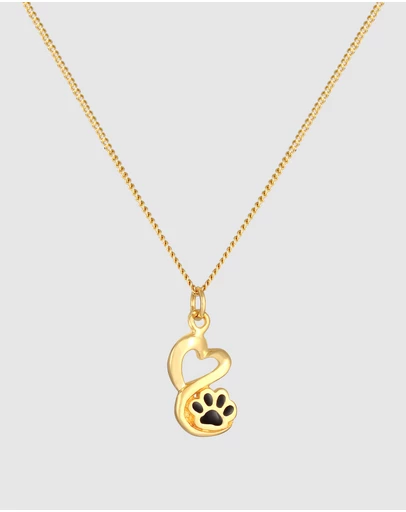 Elli Jewelry - Necklace Paw Love 925 Sterling Silver Gold-Plated