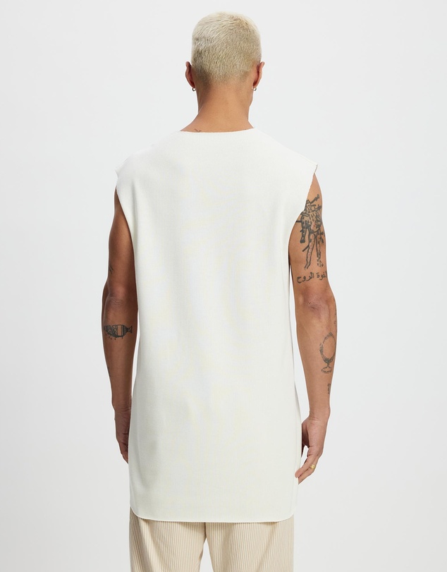 Surrounded By Ghosts - The Santite Crew Knit Raw Neck Vest