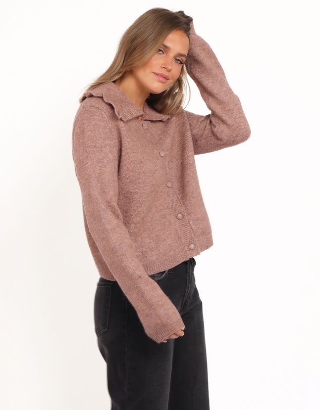 Petal & Pup - Carmello Frill Collar Cardigan - Mocha