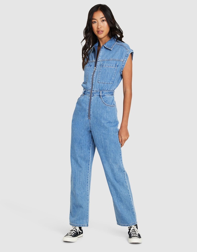 Insight - Jett Long Denim Jumpsuit