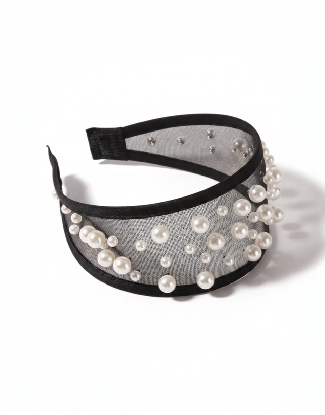 Mossée - Aria Clear Headband with Pearl Accents