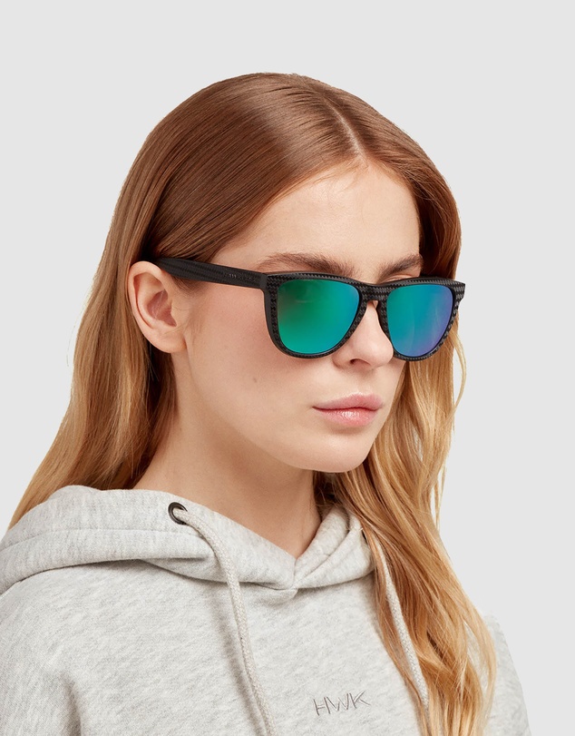Hawkers Co - HAWKERS Polarized Black Green One Raw Sunglasses for Men and Women UV400