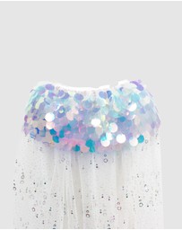 Pink Poppy - Christmas Holiday Shimmering Angel Party Cape