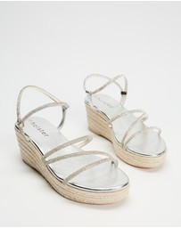 Holster - Viva Espadrille High Wedge - Vegan - Silver - Women's
