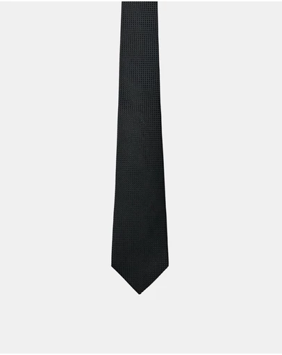 Henry Bucks - HENRY Textured 8cm Silk Tie BLACK