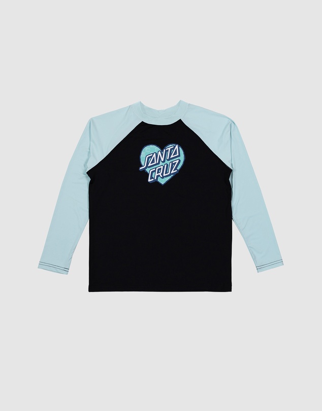 Santa Cruz - Checker Heart Dot Front Rash Guard - Teens
