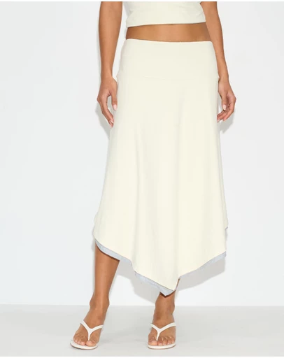 Dazie - Vacay Reversible Jersey Midi Skirt