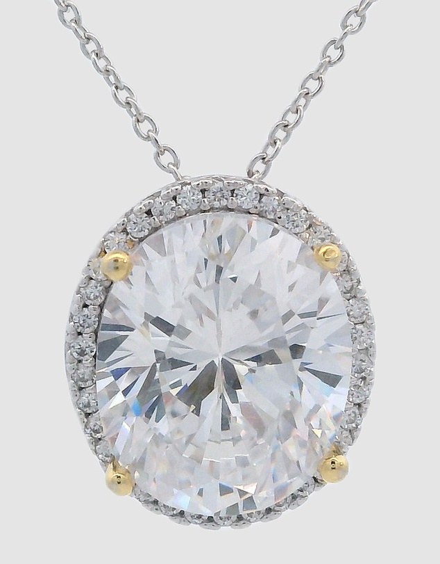 Georgini - GEORGINI MIDNIGHT VELVET LIMITED EDITION SELENE TWO-TONE MOONLIGHT OVAL PENDANT