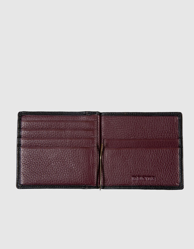 DENTS - Two-Tone Pebble Grain Leather Money Clip Wallet with RFID Blocking