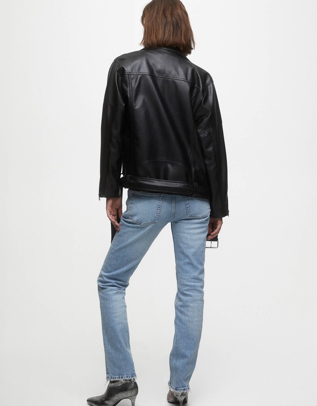 Pull&Bear - Oversize Faux Leather Biker Jacket