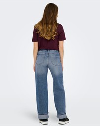ONLY - Ella Wide Leg Fold Up Jeans