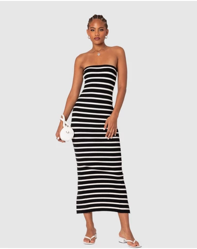 EDIKTED - Knit Back Slitted Maxi Dress