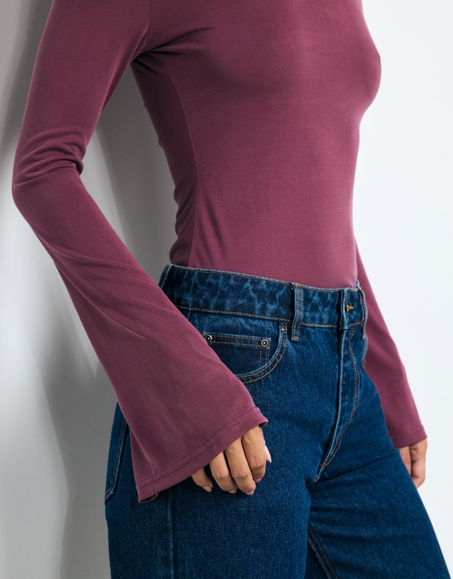 AERE - Marina Cupro Flared Sleeve Top