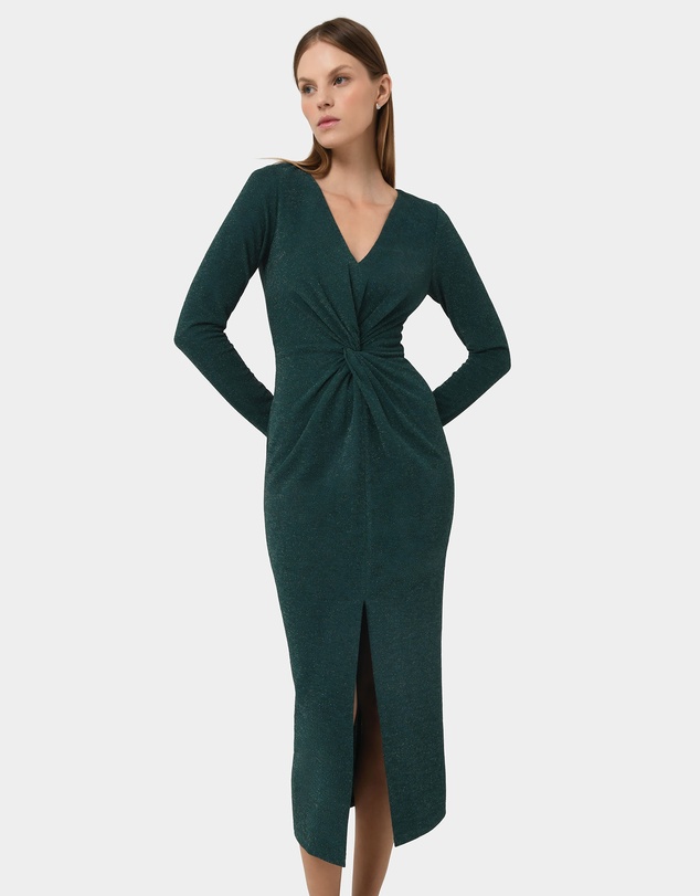 Forcast - Giada Twist Knit Glitter Dress