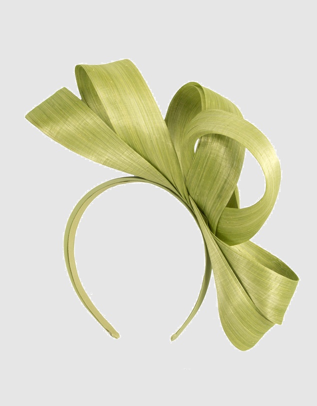 Fillies Collection - Lime Silk Abaca Loops Racing Fascinator