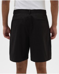 AERE - Pleated Cotton Tailored Shorts