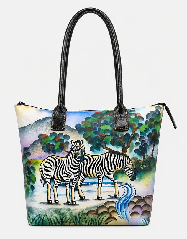 Cobb & Co - Zebra Hand Painted Leather Tote