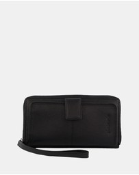 Pierre Cardin - Pierre Cardin Women's Leather Zip around wallet w/ Wristlet
