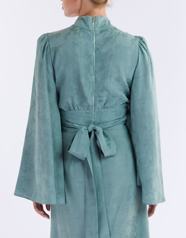 Amelius - Loren Linen Jacquard High Neck Blouse