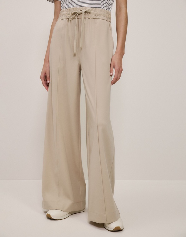 Trenery - Ponte Wide Leg Travel Pant in Clay