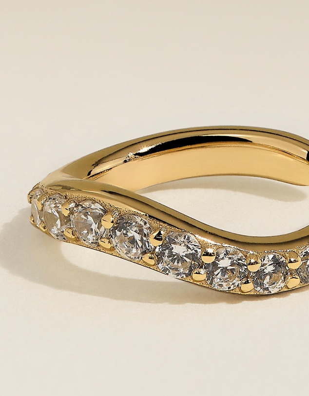 Astrid & Miyu - Wave Crystal Ear Cuff