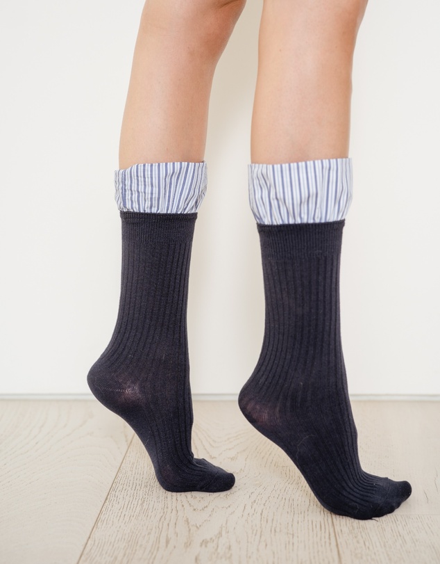 High Heel Jungle - Lauren Pinstripe Cuff Socks