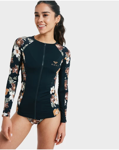 Roxy - Womens Full Zipped Mix Long Sleeve Rash Vest