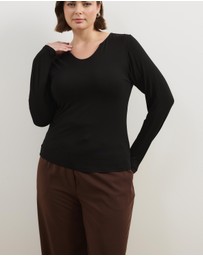 Atmos&Here Curvy - Arienna Jersey Long Sleeve Top
