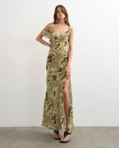 TOPSHOP - Megan One Shoulder Maxi Dress