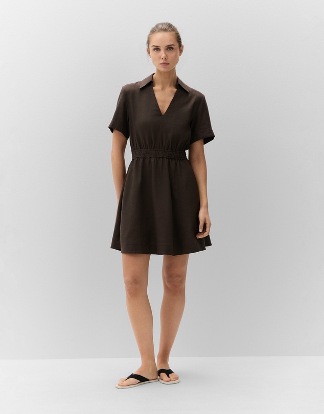 UNISON - Collared V Neck Dress