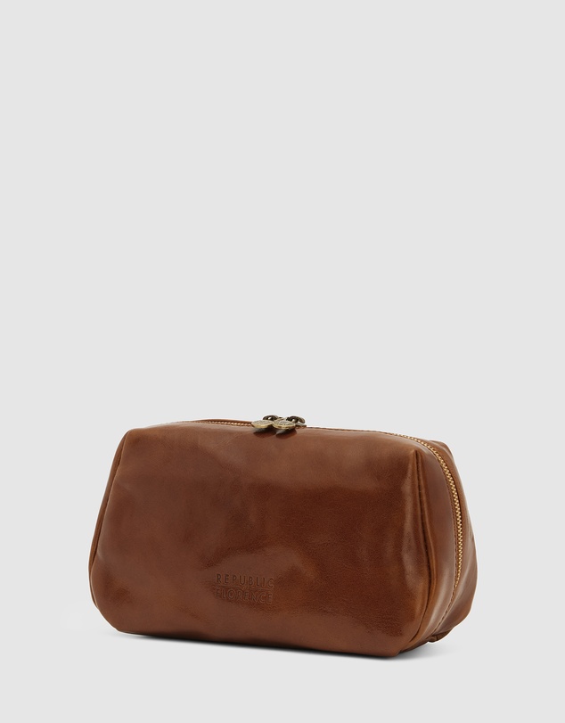 Republic of Florence - The Otto Tan Leather Dopp Kit