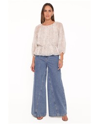 Petal & Pup - Ethelinda Drawcord Waist Top - Snake Print