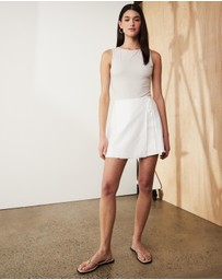 Atmos&Here - Tristan Linen Blend Mini Skirt