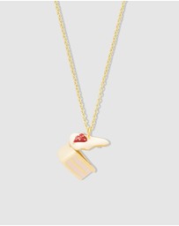 Wanderlust + Co - Strawberry Shortcake Gold Locket Necklace
