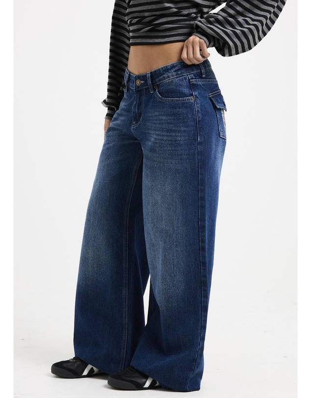 Neon Hart - Cindy Low Wide Denim Jeans