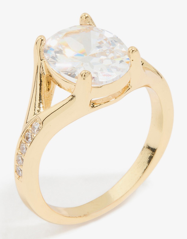 Lovisa - Gold Plated Cubic Zirconia Oval Ring