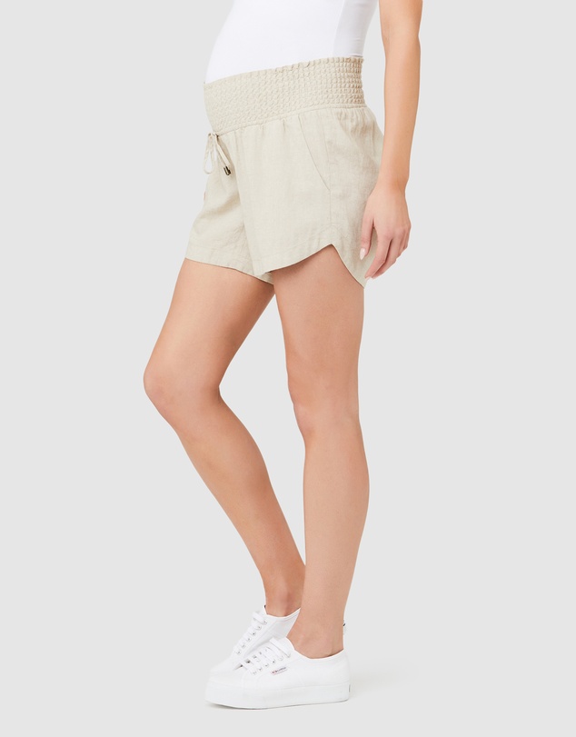 Ripe Maternity - Indi Shirred Linen Short