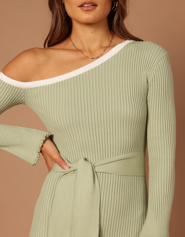Petal & Pup - Milan Off Shoulder Midi Dress - Sage