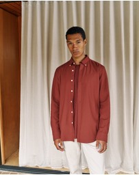 Trenery - Regular Fit Monogram Oxford Shirt in Auburn