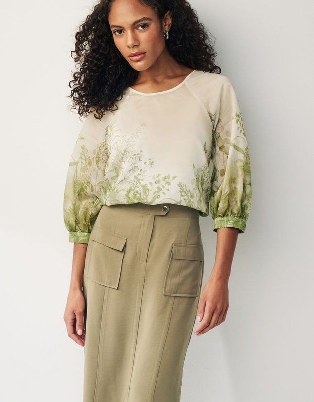NEXT - Sheer Puff Sleeve Blouse