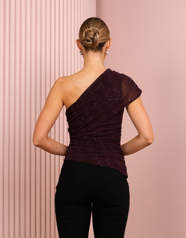Azzurielle - Yashani One Shoulder Drape Top